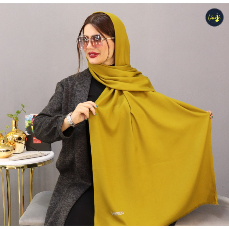 شال رنگی ساده کجراه قواره بلند