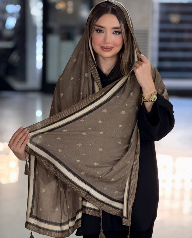 شال زنانه نخی HPS ریز پلیسه تابستانی 09
