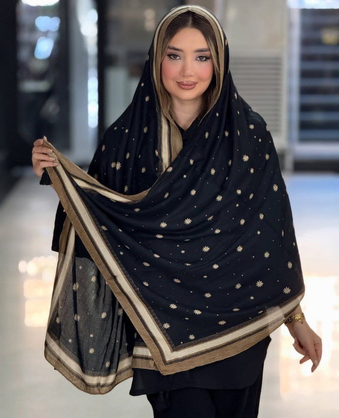شال زنانه نخی HPS ریز پلیسه تابستانی 09