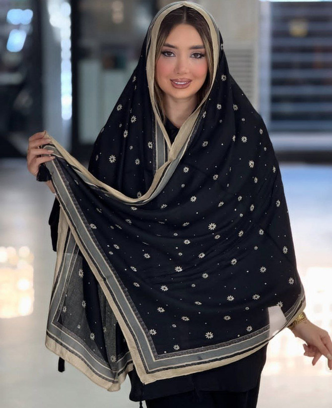 شال زنانه نخی HPS ریز پلیسه تابستانی 09