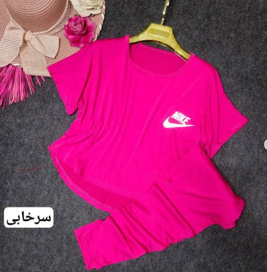 ست ورزشی زنانه کراپ و شلوار فری سایز