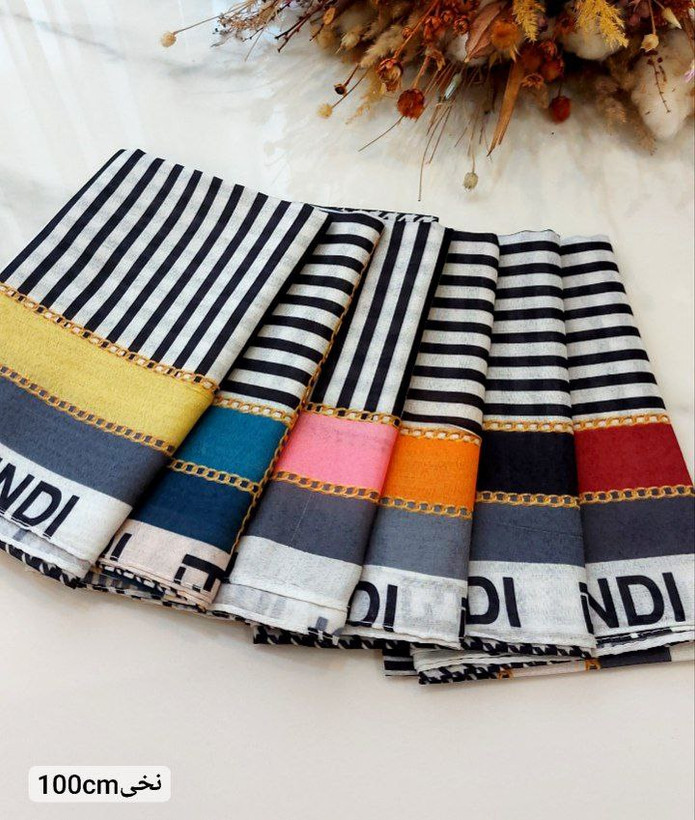 مینی اسکارف طرح Fendi نخی زنانه دوردوخت 02