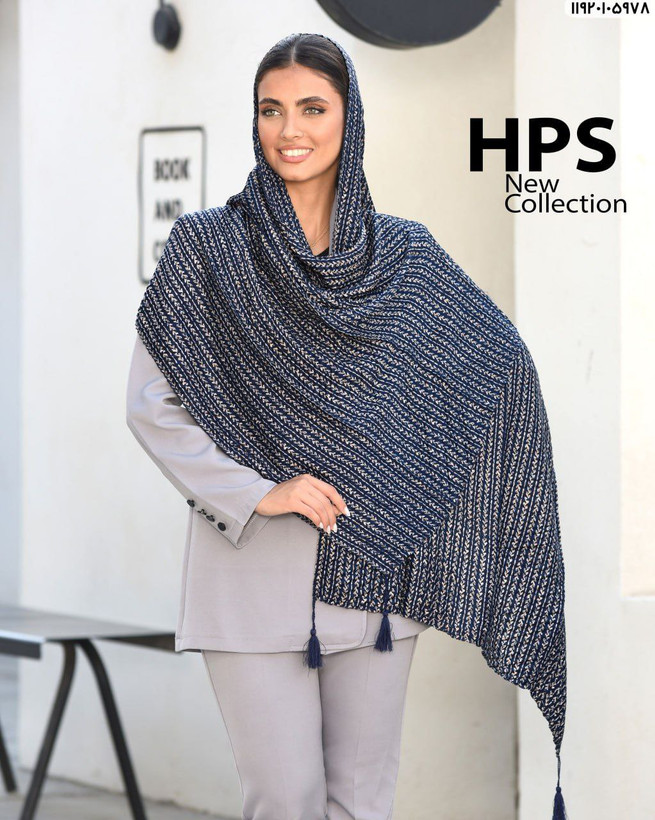 شال زنانه عمده 10 عددی برند HPS نخی مجلسی