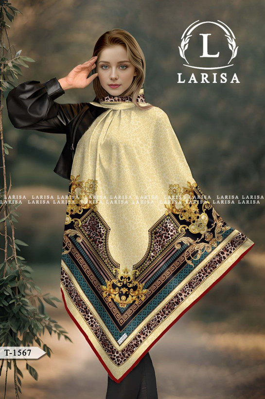 روسری زنانه سوپرنخ دست دوز قواره بزرگ