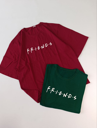 تیشرت باکسی لش پنبه طرح friends