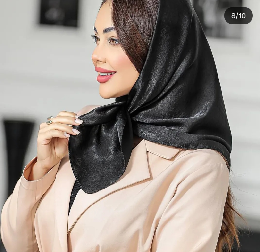 مینی اسکارف مشکی ابریشم شاین فلورانس مارتاشاپ