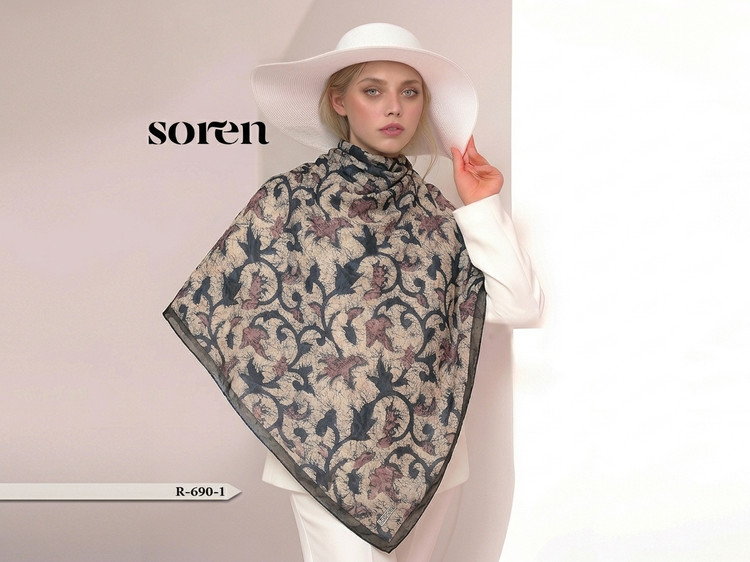 روسری سوپرنخ دست دوز قواره 140 مارتاشاپ