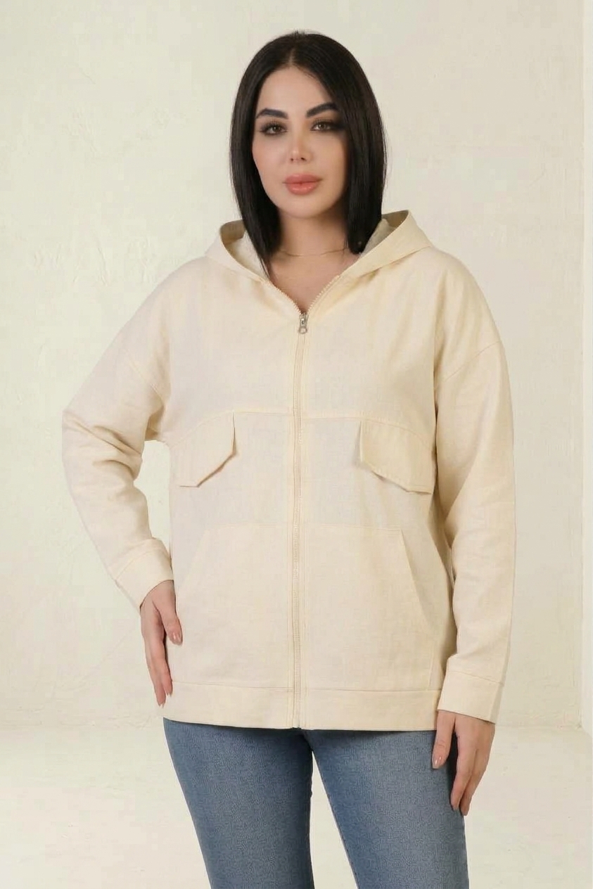 هودی زنانه جنس کتان پاییزه
