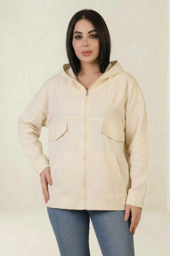 هودی زنانه جنس کتان پاییزه