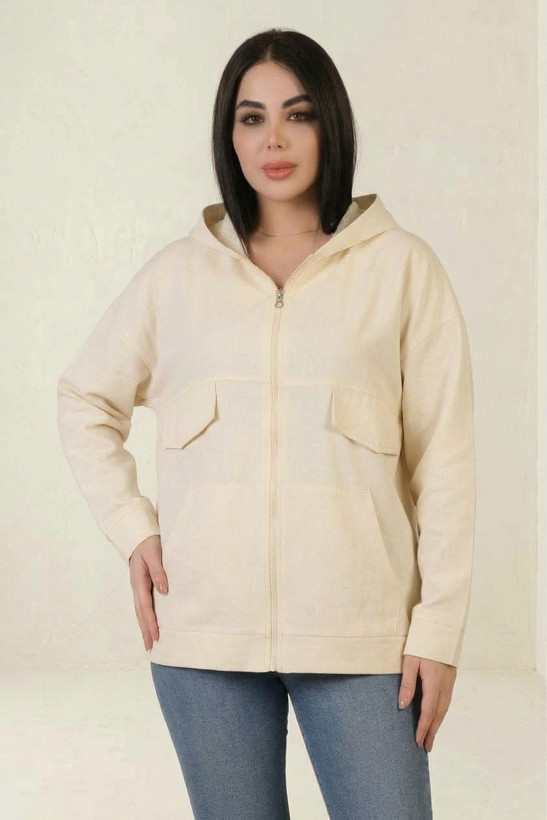 هودی زنانه جنس کتان پاییزه