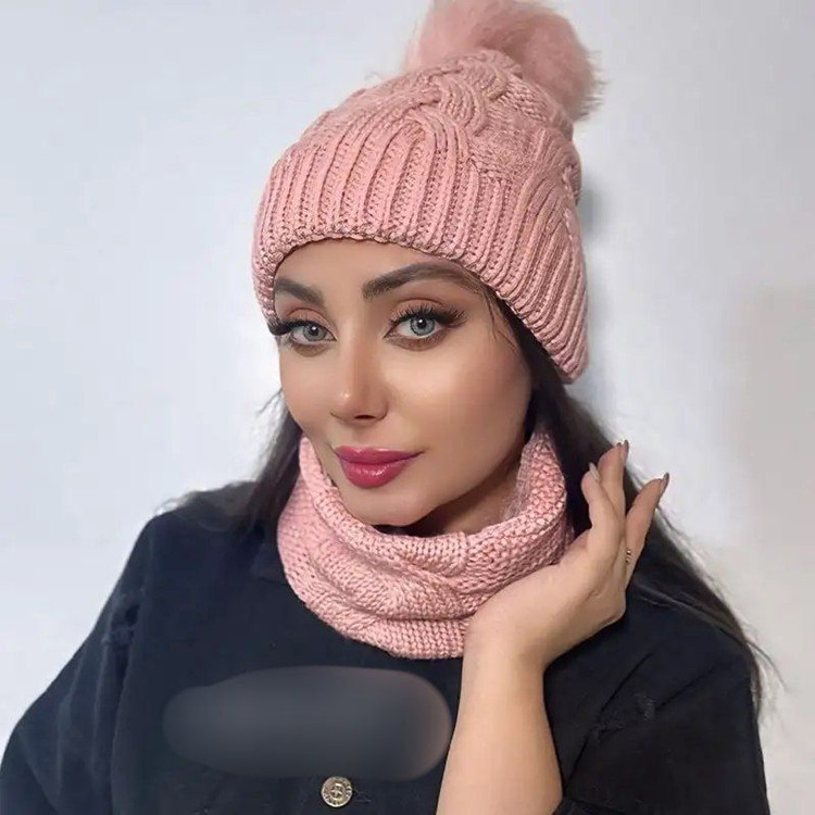 کلاه و شال رینگی زمستانی زنانه بافت مارتاشاپ